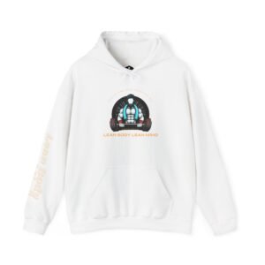 Meditation Robot Hoodie — "Lean Body, Lean Mind" Graphic Pullover