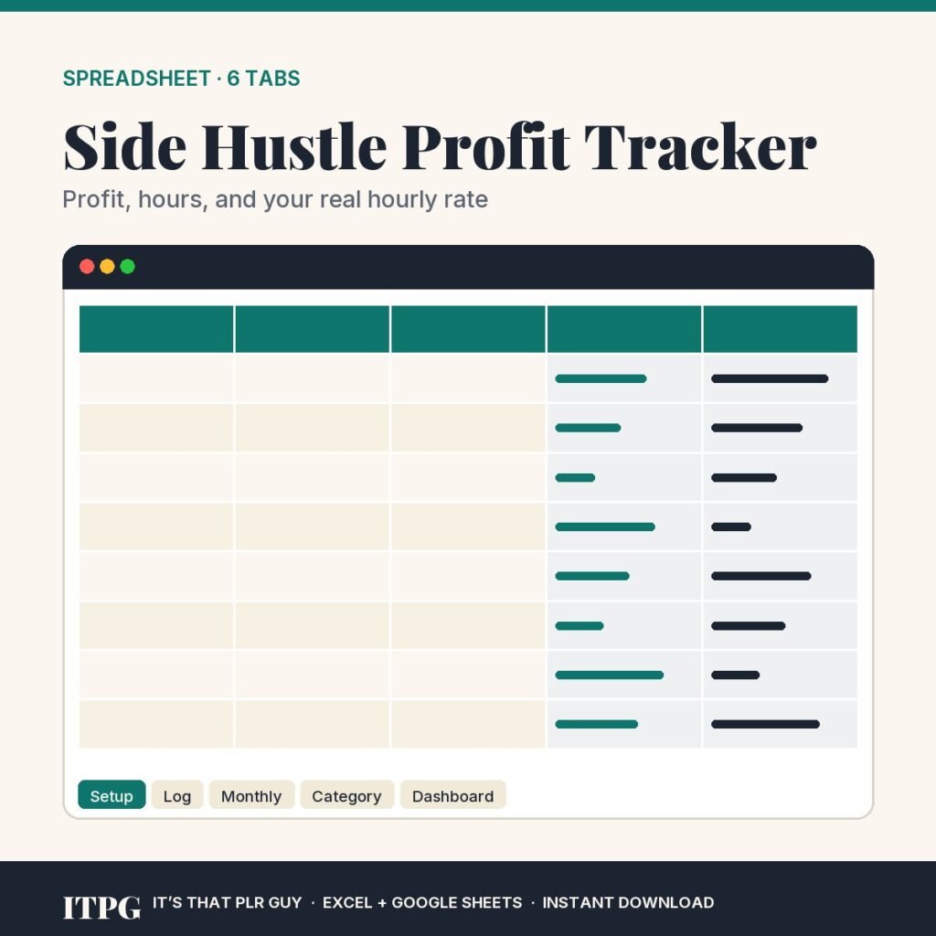 Side Hustle Profit Tracker — It’s That PLR Guy